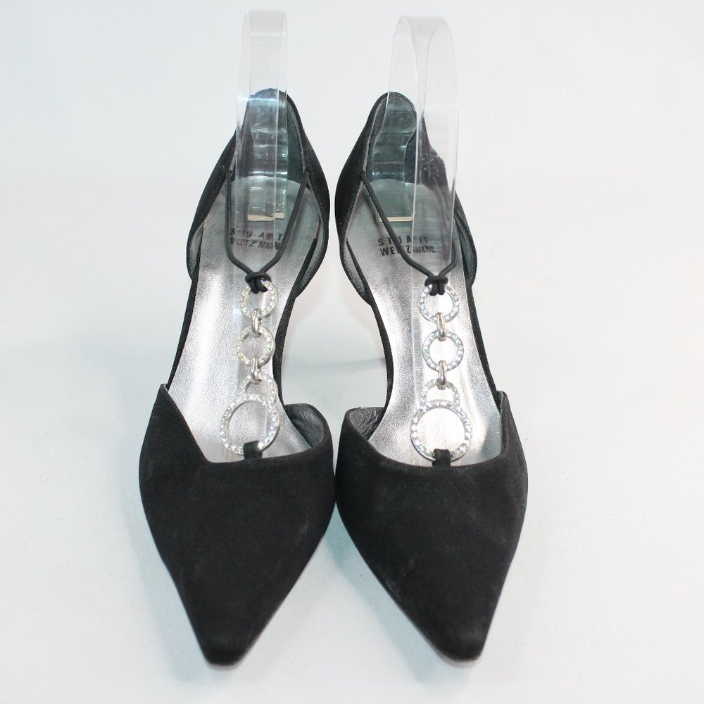 Stuart Weitzman Black Pointed Toe D'Orsay High Heels #123 - Picture 4 of 13